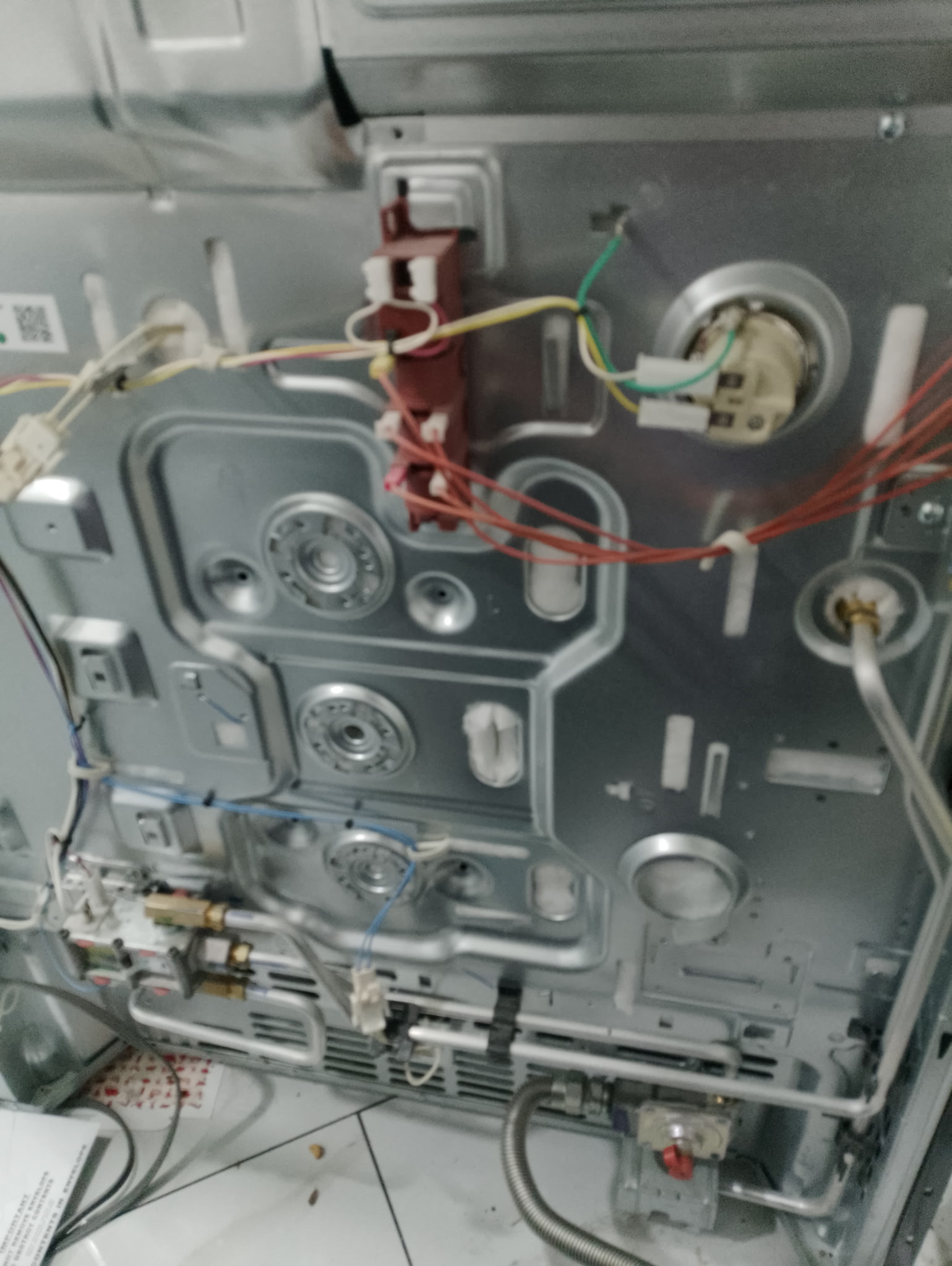 Oven control panel and wiring during a Proven Masters repair