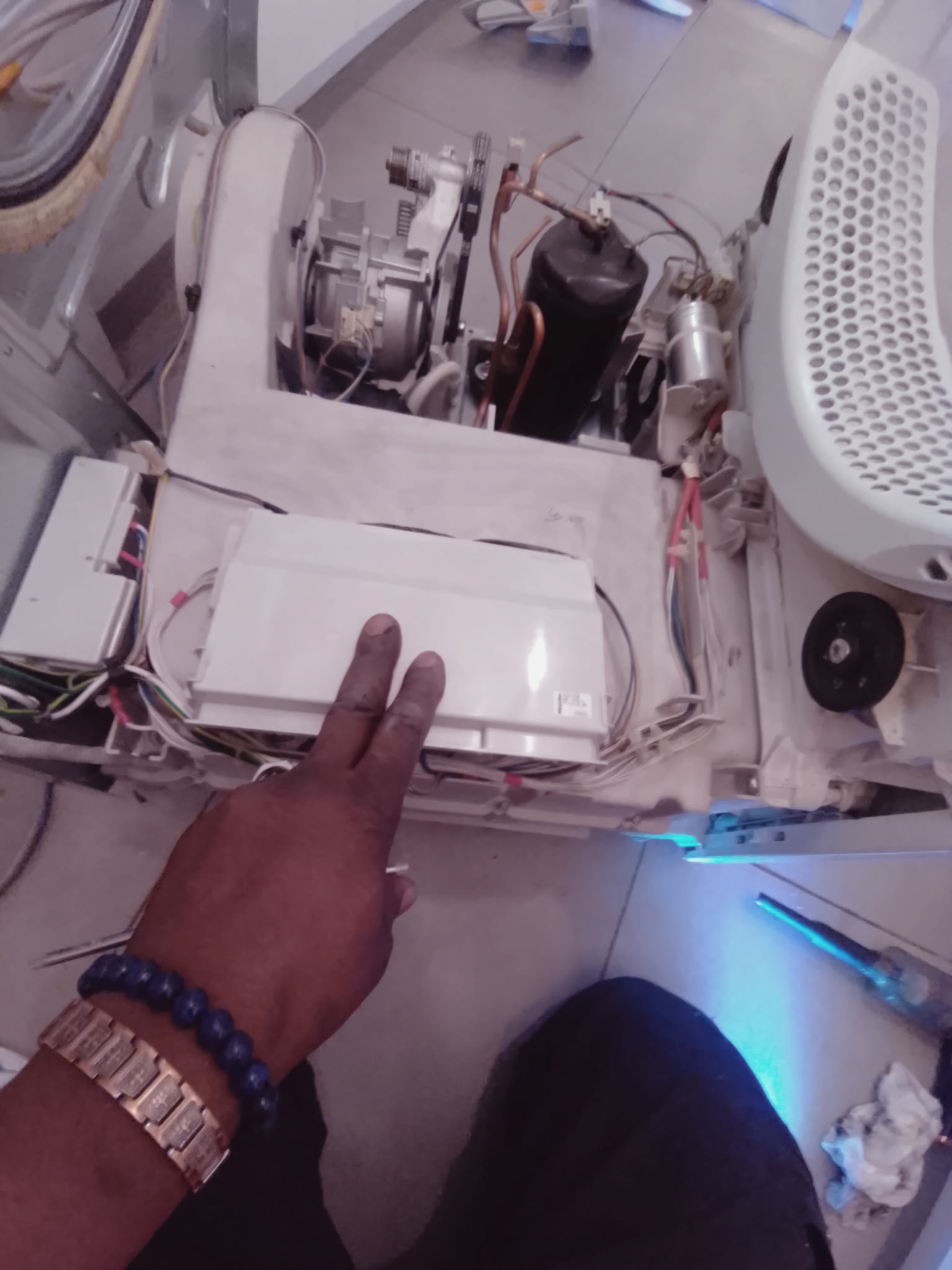 Refrigerator compressor and sealed system during a Proven Masters repair